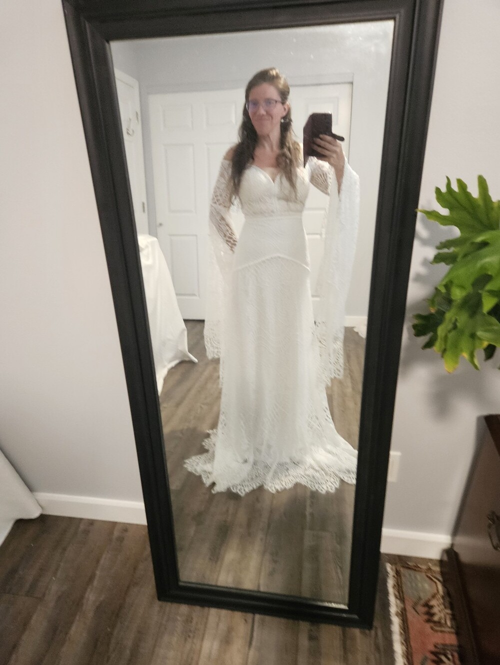 Bohemian Bell Sleeve Wedding Dress - Picture 14 of 16